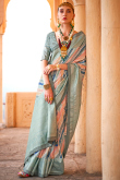 Viscose Peach Foil Print Light Weight Saree
