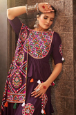 Viscose Rayon Wine Maroon Ruffle Style Lehenga 