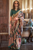 Viscose Teal Green Printed Light Weight Saree