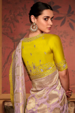 Weaved Thread Light Mauve Art Silk Broad Border Saree 