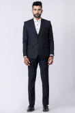 Weaved Thread Men's Poly Cotton Black Tuxedo Set