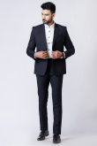 Weaved Thread Men's Poly Cotton Black Tuxedo Set