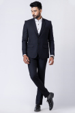 Weaved Thread Men's Poly Cotton Black Tuxedo Set