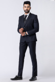 Weaved Thread Men's Poly Cotton Black Tuxedo Set