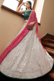 Wedding Wear White Georgette A Line Lehenga