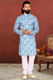  Men Kurta Pajama in Dupion Silk Cherry Red for Sangeet