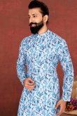  Men Kurta Pajama in Dupion Silk Cherry Red for Sangeet