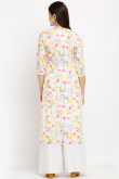 Kurti in Cotton White with Printed for Party 