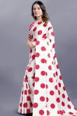 White Crepe Polka Dots Light Weight Saree 