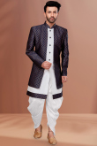 White Traditional Dupion Silk Men Sherwani for Party 