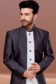 White Traditional Dupion Silk Men Sherwani for Party 