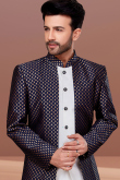 White Jacket Style Dupion Silk Men Sherwani for Wedding 