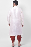 White Dupion Silk Indo Western Dhoti Kurta