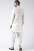 White Dupion Silk Plain Men's Dhoti Kurta 