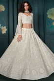 White Georgette Chikankari Embroidered Lehenga 