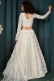White Georgette Chikankari Embroidered Lehenga 