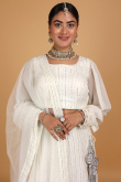 Zari Work White Lehenga in Georgette for Wedding & Party