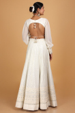 Zari Work White Lehenga in Georgette for Wedding & Party