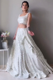 Georgette White Party Wear Lehenga with Resham embroidery