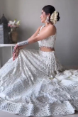Georgette White Party Wear Lehenga with Resham embroidery