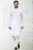 White Linen Cotton Men's Kurta