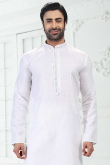 White Linen Cotton Men's Kurta