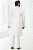 White Linen Cotton Embroidered Kurta