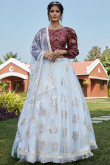 Net Foil Print A Line Lehenga