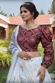 Net Foil Print A Line Lehenga