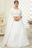 White Net Embroidered Lehenga