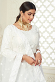 White Net Embroidered Lehenga