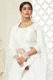 White Net Embroidered Lehenga