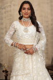 White Net Lehenga With Sequins Work For Weddings