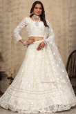 White Net Lehenga With Sequins Work For Weddings