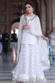 White Net Lehenga With Silk Choli for Wedding & Party