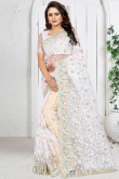 White Net Saree With Net Blouse