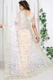 White Net Saree With Net Blouse