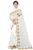 White Net Saree With Net Blouse