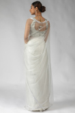 White Net Saree with Stone Work for Festival
