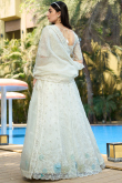 White Organza Lehenga with Sequins Work for Diwali