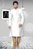 White Raw Silk Kurta Pajama For Men
