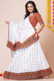White Rayon Embroidered A-Line Style Lehenga