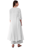 White Rayon Embroidered Anarkali Style Kurti