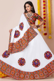 White Rayon Patch Embroidered A-Line Style Lehenga
