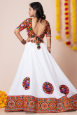 White Rayon Patch Embroidered A-Line Style Lehenga