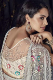 White Silk Saree With Satin Blouse
