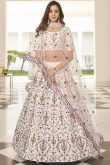 White Silk Sequins Embroidered Lehenga