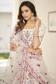 White Silk Sequins Embroidered Lehenga