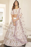 White Silk Sequins Embroidered Lehenga