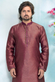 Wine Color Wedding Special Kurta With Churidar